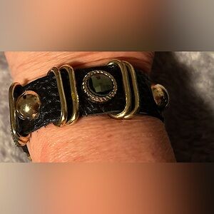 Black, gold, adjustable bracelet